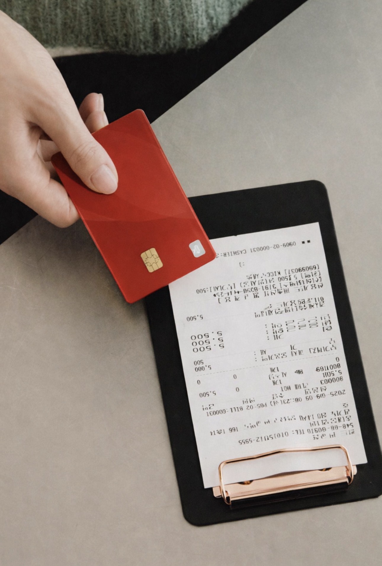 Card and receipt payment